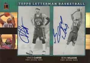 Vince Carter Sean Williams 2007-08 Topps Letterman firmas escénicas automático # 1/5 - Imagen 1 de 2