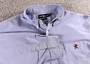 Ralph Lauren Big Hemd Herren Large Blau Polo Bear Oxford Button Down Langarm - Bild 1 von 20