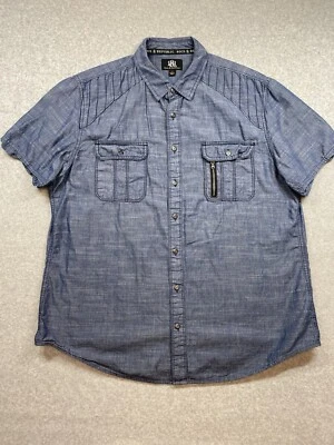 Rock & Republic Shirt Mens Extra Large Blue Denim Casual Party Outdoor Gorpcore - Image 1 of 4