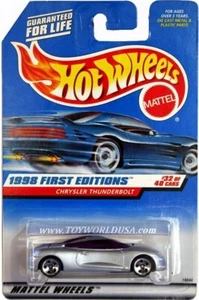 1998 Hot Wheels #671 First Editions Chrysler Thunderbolt on blue car card - Picture 1 of 1