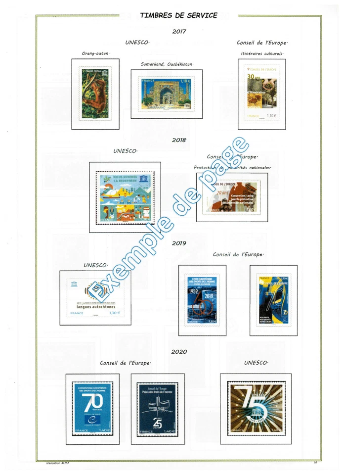 Album timbres à imprimer soi-même - FRANCE - Timbres de service 1943 à 2025 - Photo 1/1