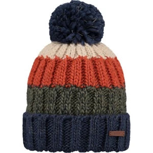 Mens Barts Wilhelm Bobble Knit Beanie Ski Hat Blue/Red - Picture 1 of 2