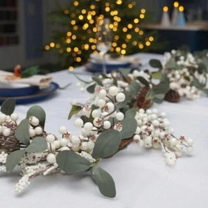Guirnalda Artificial Navidad Decoración Baya Blanca 180cm Decoración Hogar Lujo Navidad - Imagen 1 de 24