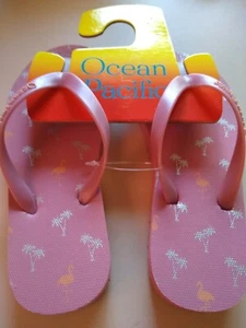 OP Ocean Pacific Girl's Flip Flop Sandals Various Sizes Pink printed - Picture 1 of 12