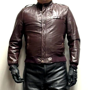 Reed USA-made Leather 1980's CAFE Jacket - size 42 - Picture 1 of 9