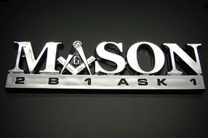 FREEMASON MASONIC CAR EMBLEM 3D ABS CHROME FINISH MASON EMBLEM - Foto 1 di 12