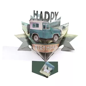 Biglietto Compleanno 3D Pop Up Card Land Rover Jeep - Foto 1 di 3