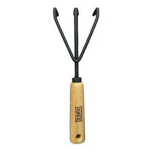 2446300 Tempered Steel Hand Cultivator With Wood Handle 11inch Brown - Picture 1 of 2