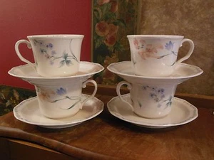 Menge 4 Gala Küche Amerikanische Blumen Noritake Tassen Becher Tassen Untertassen Porzellan - Bild 1 von 9