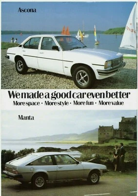 Opel Ascona & Manta B Improvements 1979-80 UK Market Foldout Sales Brochure  - Image 1 of 2