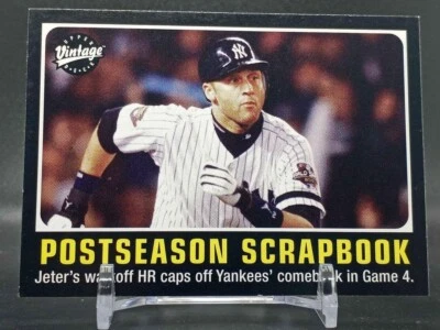Derek Jeter 2002 Upper Deck Vintage Postseason Scrapbook Game 4 World Series - Image 1 of 2