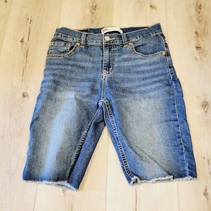 Levi’s Girl’s Youth Denim Distressed 511 Slim Bermuda Shorts Size 14 REG - Picture 1 of 5