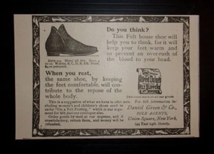 1893 Alfred Dolge's Felt Slippers and Shoes Advertisement New York - Picture 1 of 1