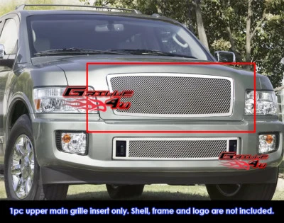 Fits Infiniti QX56 Stainless Steel Mesh Grille Insert 04-10 - Image 1 of 2