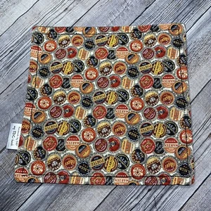 EDC HANK W/MICROFIBER BACK 8” - BOTTLE CAPS CRAFT BEER PORTER LAGER HANDKERCHIEF - Picture 1 of 2