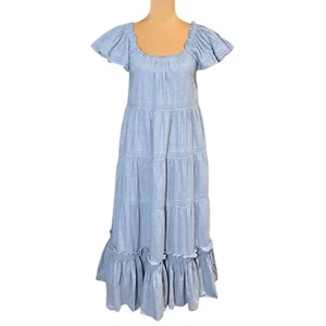 The Great Nightingale Stufen Midikleid Gr.S Blau Chambray Preppy Prairie - Bild 1 von 10