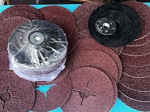 115MM ANGLE GRINDER BACKING PAD INCLUDES 30 MIXED DISCS P24 P36 P60 SILVERLINE - Picture 1 of 24