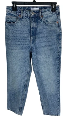 Pantalones de mezclilla para mujer Zara 100 % algodón lavado ácido pierna recta tiro alto azules talla 6 años 90 Foto 1 de 4