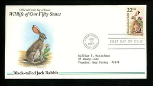 US FDC #2305 Wildlife Series 1987 PCS Cachet Jack Rabbit - Picture 1 of 3
