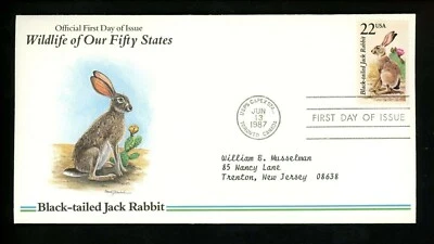 US FDC #2305 Wildlife Series 1987 PCS Cachet Jack Rabbit - Image 1 of 3