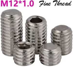 Tornillos de rosca fina de acero inoxidable M12 x 1,0 tornillos de punto plano - Imagen 1 de 14