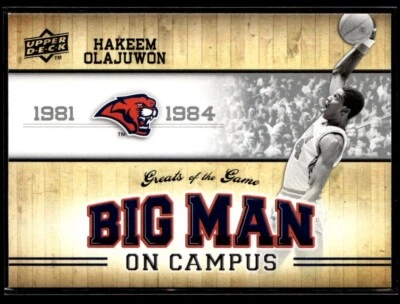 2009-10 Upper Deck Greats of the Game Hakeem Olajuwon Houston Cougars #115 - Image 1 of 2