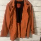 Vintage Esprit Outwear Women M Orange Button Up Raincoat Jacket Trench Coat