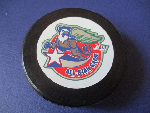 1997 Grand Rapids Griffins IHL Hockey All-Star Game Puck Michigan Lindsay Canada Cover