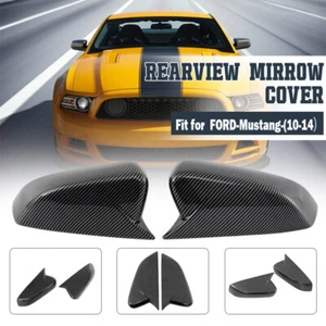 Carbon Style Side View Mirror Cover Caps For Ford Mustang 2010 2011 2012 2014 - Picture 1 of 14