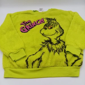 The Grinch Top Damen Large Limette Pelz Grafik Langarm Pullover - Bild 1 von 6