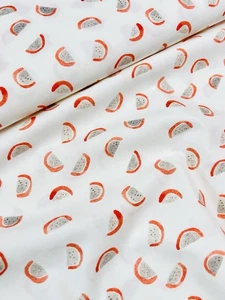 Bio Baumwolle, Popelin, Stoff, Wassermelone, Premium Webware, Meterware, Obst - Bild 1 von 4