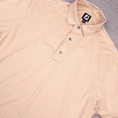 FJ FootJoy Golf Polo Shirt Large Striped Short Sleeve Harrison Lafe Country Club - Image 1 of 4