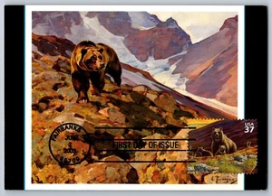#3802e Arctic Tundra Grizzly Bear FDC Maxi Card - Picture 1 of 2
