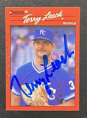 Autograph Signed 1990 Donruss #534 Terry Leach Kansas City Royals auto - Image 1 of 2