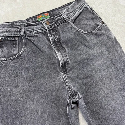 复古结构牛仔裤男式 36x34 (36x32) 长灰色直筒中号水洗美国 — 第 1/4 张图片