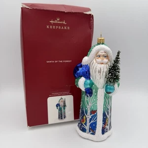 Hallmark KeepSake 2020 Santa of the Forest Ornament mundgeblasenes Glas mit Originalkarton - Bild 1 von 23