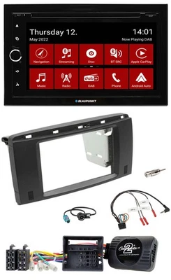 Blaupunkt 2DIN Lenkrad Bluetooth USB TMC DAB Navigation für Mercedes SLK 08-11 R - Bild 1 von 4