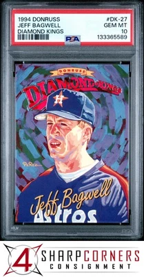 1994 DONRUSS DIAMOND KINGS #DK-27 JEFF BAGWELL HOF POP 3 PSA 10 - Image 1 of 3