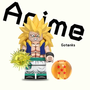 Custom Dragon Ball Z Super Saiyan 3 Gotenks Minifigure Base included 2 inch - Picture 1 of 2