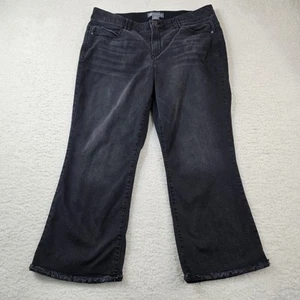 Democracy Jeans Women's18W Black Ab Technology Wide Leg Raw Hem Stretch Plus - Picture 1 of 11