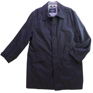 Lands End Trench Coat Mens Size Large 42-44 Navy Lined Single Breasted Classic - Picture 1 of 15