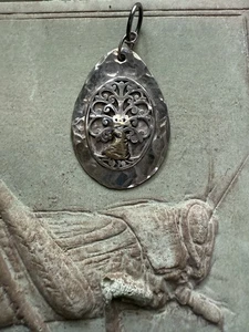 Solid 925 Sterling/Brass  Handmade Vtg Beautiful Tree of Life Pendant - Picture 1 of 6