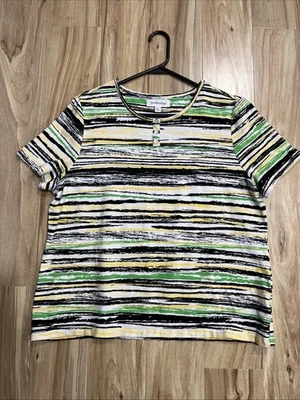 Blusa Top Blusa Mujer BRECKENRIDGE Talla XL Pullover Rayas Amarillo Negro Foto 1 de 4