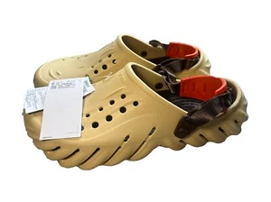 Crocs Herren Echo Slipper Clogs Freizeit Einfarbig Sesam Hellbraun 207937-0HX Größe 11 - Bild 1 von 5