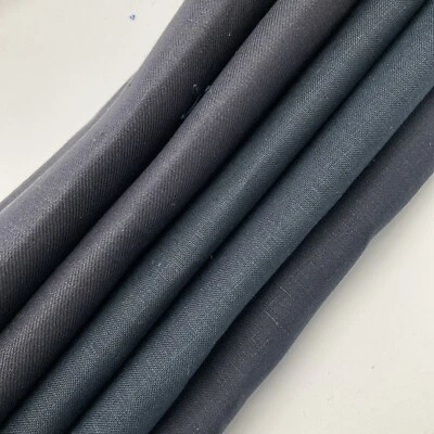 Craft Linen Scrap Bag 5 Pieces Of 100% Irish linen Crafting Fabric CL17 Navy - Image 1 of 2