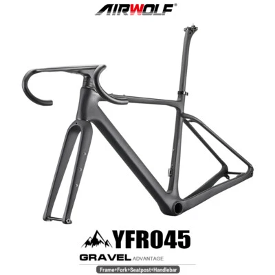 AIRWOLF T1100 Carbon Gravel Rahemen Radreise Rennrad 700*45c Kohlefaser Fahrrad - Bild 1 von 4