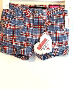 BubbleGum Girl’s Shorts Size 6 Plaid Denim Style NEW - Picture 1 of 3