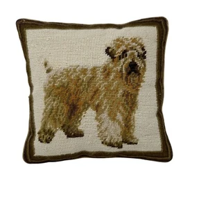 Cuscino in lana per cani Wheaten Terrier punto ago 10 pollici velluto fatto a mano - Foto 1 di 19