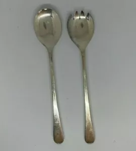 Vintage Sheffield England Silber Teller Salat Servier Gabel & Löffel Set 9,5" - Bild 1 von 4