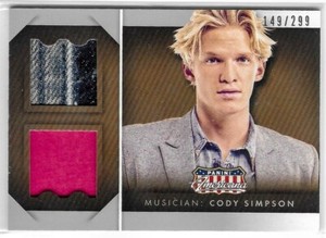 2015 Panini Americana Cody Simpson Duel Authentic Materials Relic Card /299
